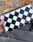 Avenue Checkered Leather Wallet