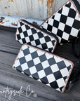 Avenue Checkered Leather Wallet