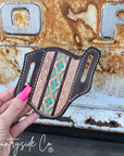 Aztec Tooled Leather Knife Sheath