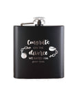 Congrats on the Divorce We Hated Him Flask Gift - Bourbon Cowgirl