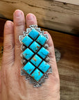 Big Ring - 9- kingman turquoise ring and sterling silver