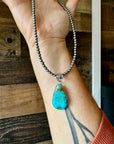 Pendant - Kingman Turquoise and sterling silver