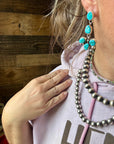 Big Dangle Earrings - Kingman Turquoise & Sterling Silver