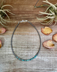 Blue-Green Turquoise Heishi Choker – 14"