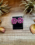 Cluster Earrings – Pink Opal & Sterling Silver