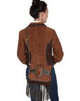 Bolero Tooled Studded Handbag - B136