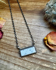Bar Necklace - White Buffalo & Sterling Silver option 3