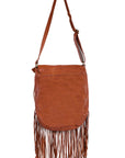 Fringe/lace Cognac Handbag - B180