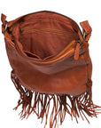Fringe/lace Cognac Handbag - B180