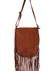 Fringe/lace Cognac Handbag - B180