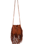 Fringe Cognac Handbag - B184