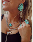 Big Turquoise Clay Earrings