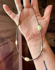 5 Magnesite Lemon Turquoise Choker And Sterling Silver Pearls