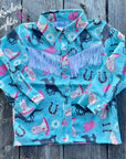 Shea Baby Turquoise Cowgirl Pearl Snap Shirt