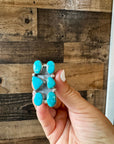 Long Ring- 6- Kingman turquoise ring and sterling silver