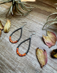Teardrop Earrings – Sterling Silver Pearl & Orange Spiny Oyster