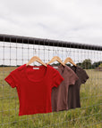 The Lauren Ribbed Top in Brown