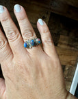 Band Ring - Size 8 - Purple Dahlia & sterling silver