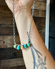 Mix Stones turquoise and spiny bar necklace