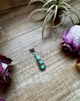 Teardrop Pendant with Kingman Turquoise – Option 4 – Sterling Silver – Native Made by SF – Fits 5mm