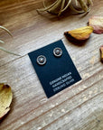 Mini Sterling Silver Stud Earrings – Detailed Design