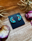 Kingman Turquoise Cluster Earrings – Sterling Silver