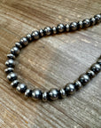 54 inch Necklace - 10 mm & 10 mm saucer Sterling Silver Pearls