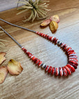 23" Red Spiny Oyster Graduated Necklace