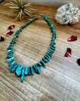 18 inch AMERICAN turquoise with 3 mm sterling silver pearls