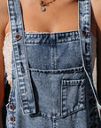 Stone Blue Distressed Overalls