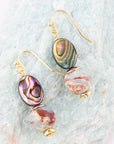 Baja Mint Jasper and Abalone Earrings