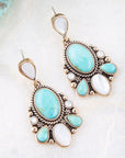 Barcelona Turquoise and Mother of Pearl Post Drop Earrings