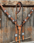 Light Oil Basketweave Clear Browband/One Ear Tack Set
