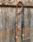 Light Oil Basketweave Clear Browband/One Ear Tack Set