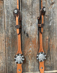Light Oil Basketweave Clear Browband/One Ear Tack Set