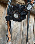 Classic Black and Clear Browband/One Ear Tack Set