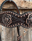 Copper Dot Honeycomb Rose Browband / One Ear Tack Set