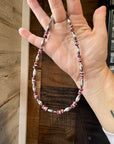 Torpedo choker Sterling Silver Pearls and Purple Spiny