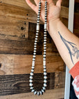 Sterling silver pearls - 30 inch with barrel beads