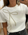 Rhinestone Bow Tee