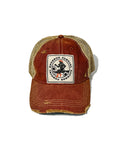 Bourbon Cowgirl Distressed Red Snap Back Trucker Hat