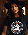 Bourbon Cowgirl Logo Black Tee Shirt - Bourbon Cowgirl