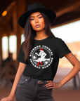 Bourbon Cowgirl Logo Black Tee Shirt - Bourbon Cowgirl