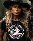 Bourbon Cowgirl Logo Black Tee Shirt - Bourbon Cowgirl