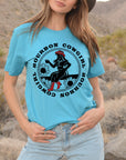 Bourbon Cowgirl Logo Turquoise Tshirt - Bourbon Cowgirl