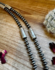Sterling silver pearls - 28 inch - with barrel beads