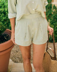 MASON'S DAUGHTER | Olivia Short, Olive & Ivory Seersucker