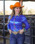 BENJIS & BLUE SPARKLE PERFORMANCE RODEO SHIRT
