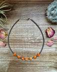 14 inch choker - spiny oyster star And Sterling Silver Pearls