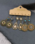 Boho Retro Hollow Dangle Earrings Set
